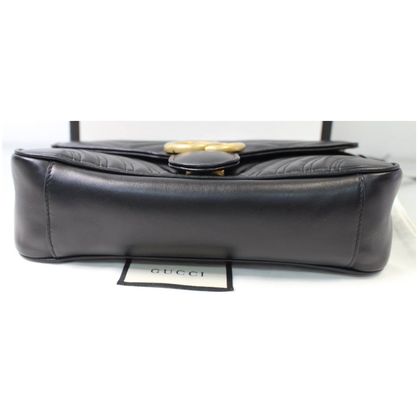 GUCCI GG Marmont Small Matelasse Leather Crossbody Bag Black 443497