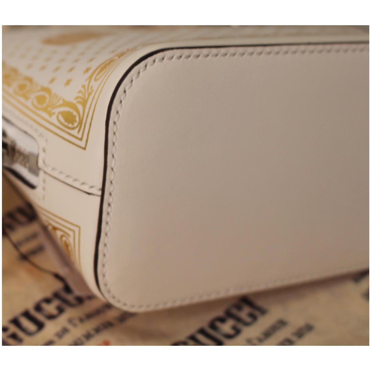 GUCCI Moon Steller Guccy Leather Crossbody Bag Ivory