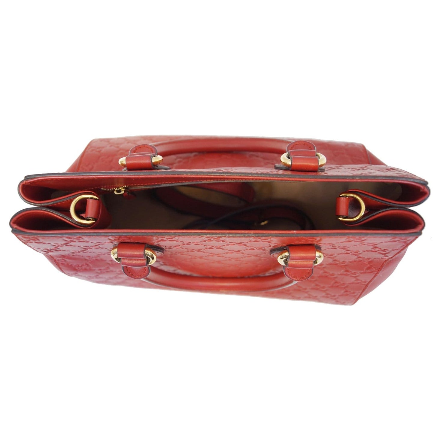 GUCCI Guccissima Leather Top Handle Bag Red 453704