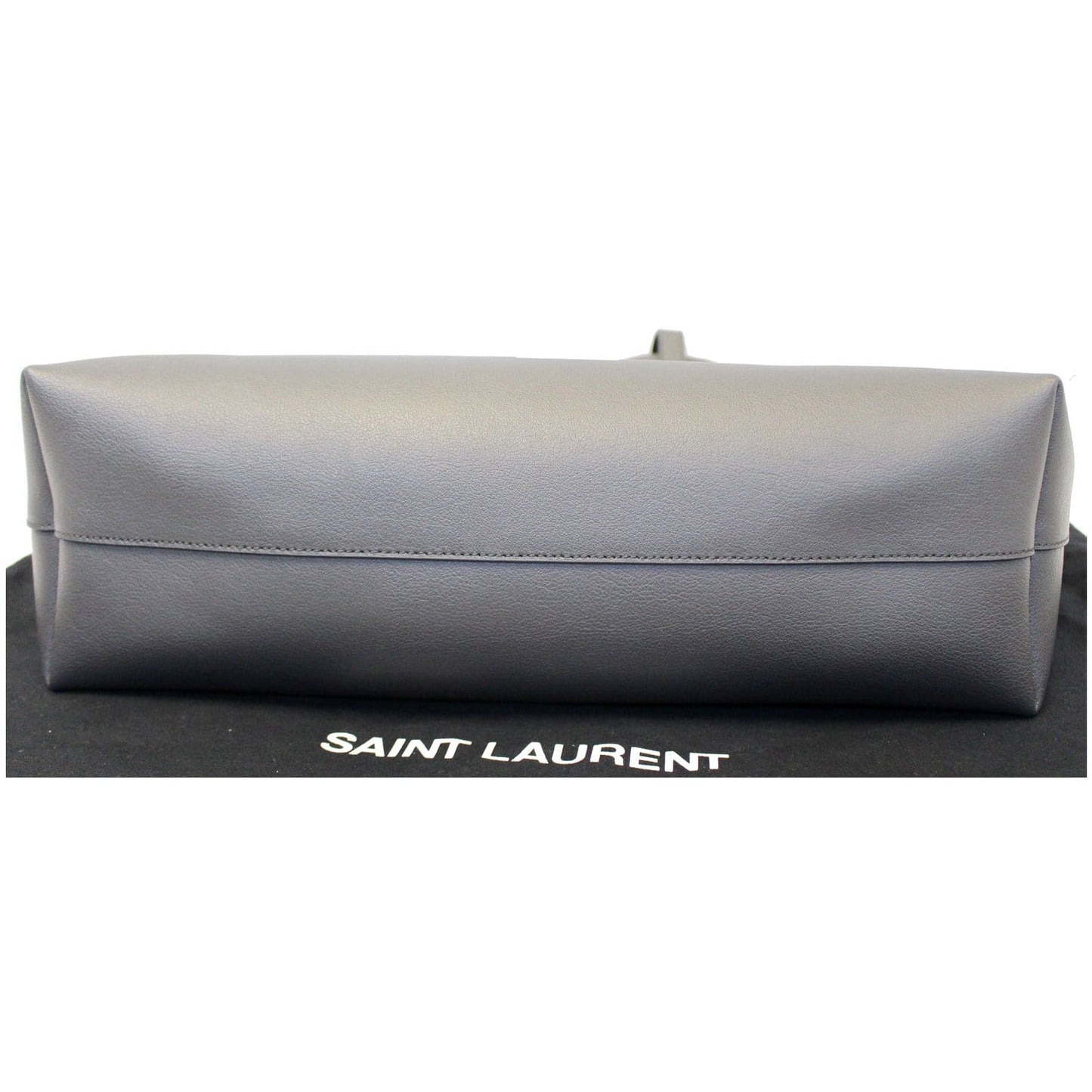 Yves Saint Laurent Leather Shopping Tote Bag Grey