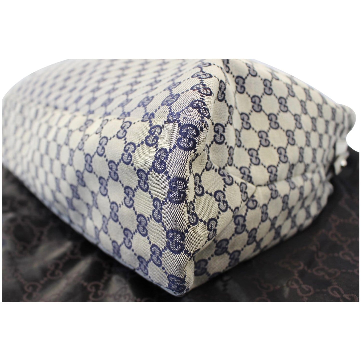 GUCCI Horsebit GG Canvas Large Hobo Bag Blue/White 114900