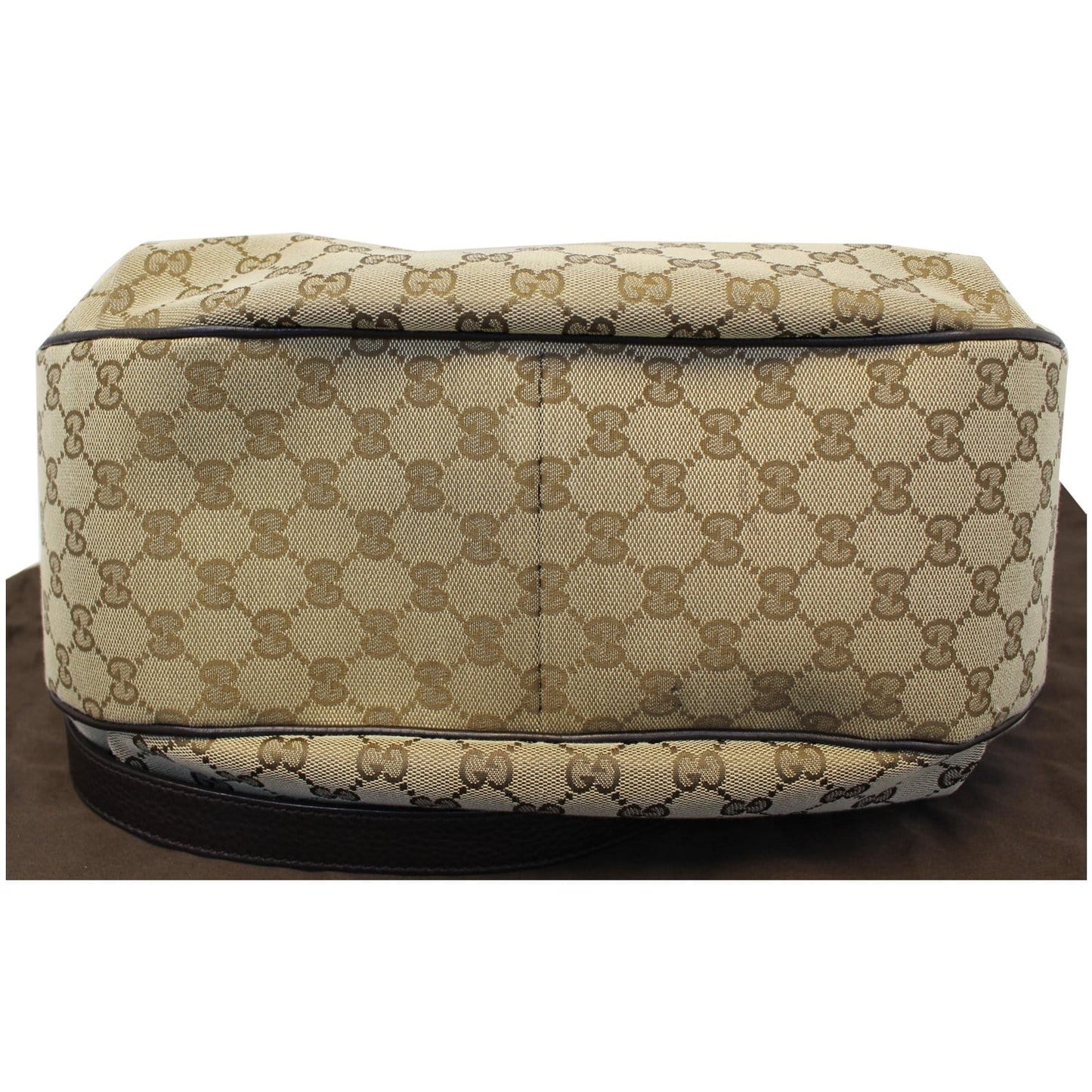 GUCCI Dressage Monogram Web Hobo Bag Dark Brown