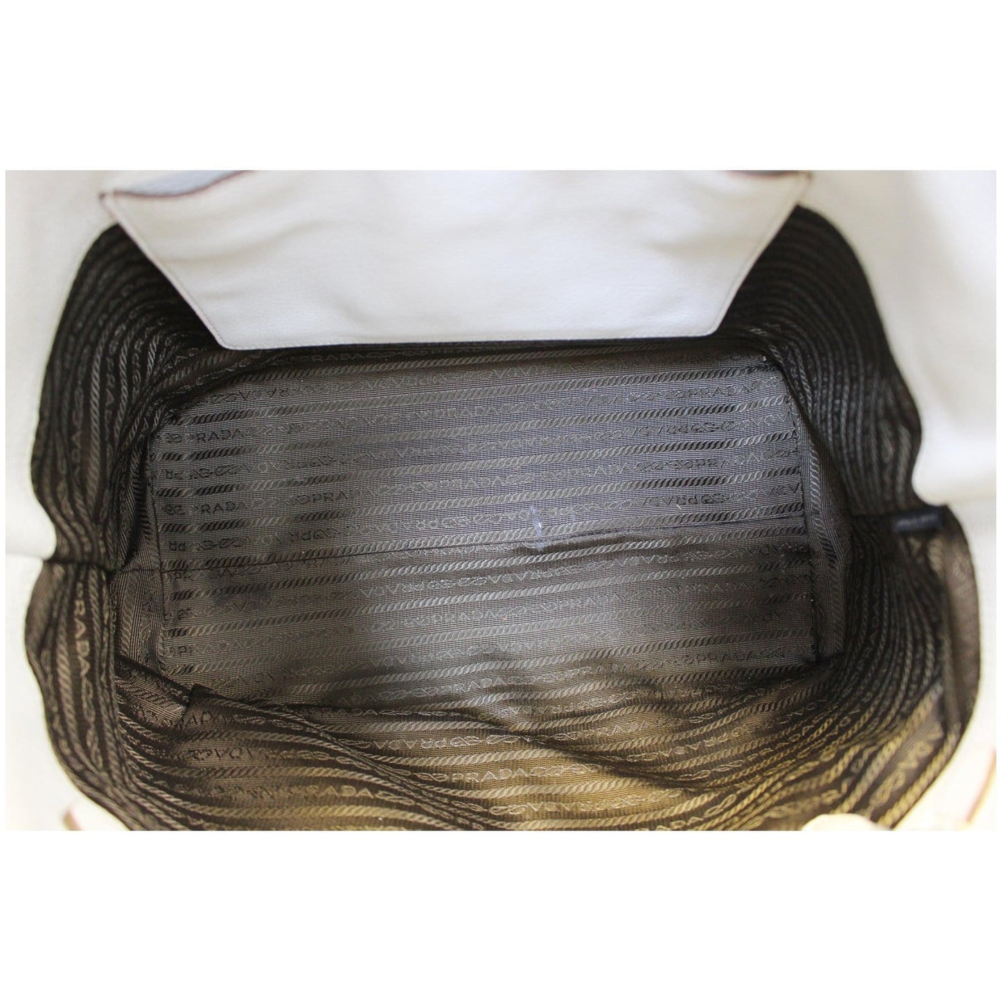 PRADA Large Vitello Daino Shopper Tote Bag White