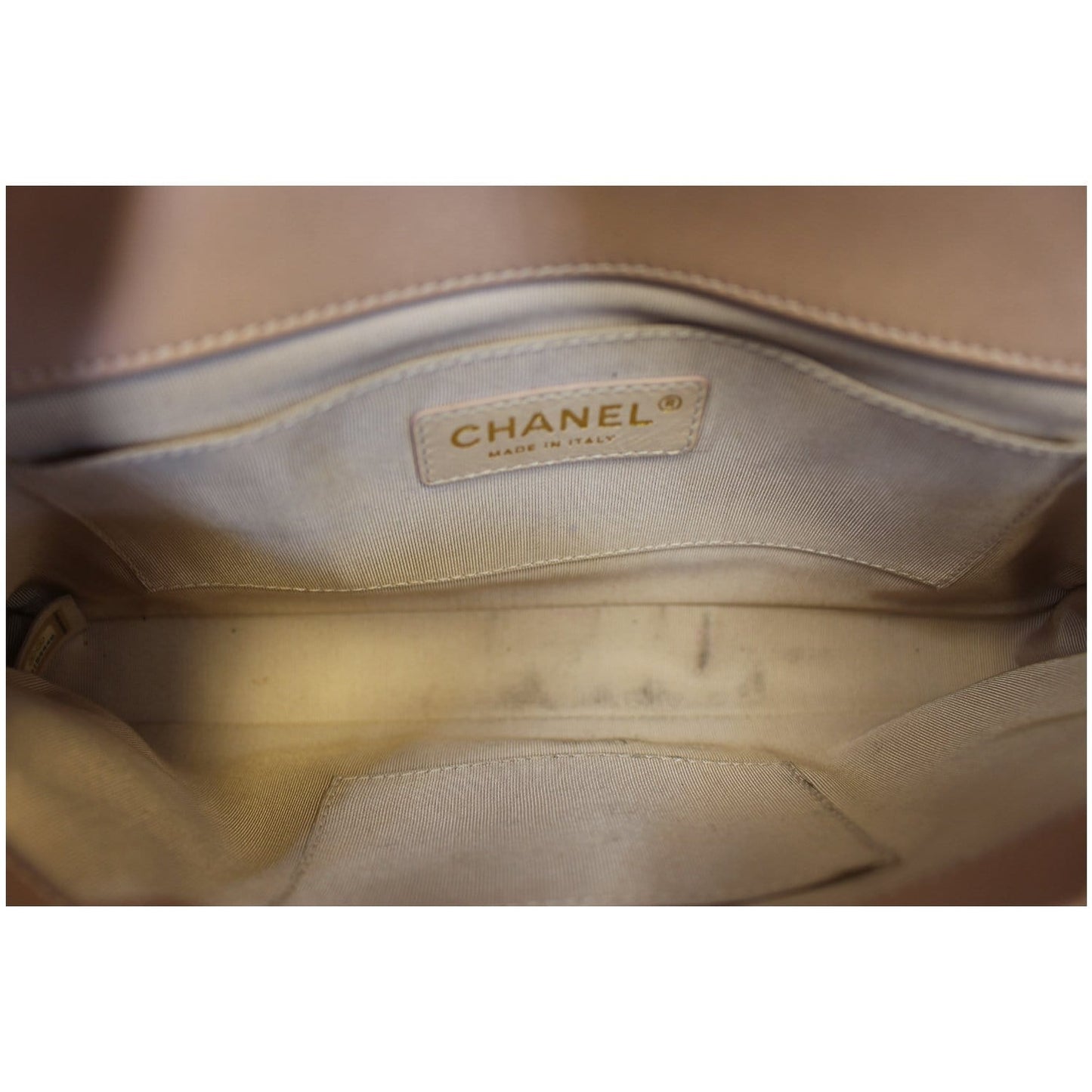 CHANEL Medium Boy Patent Leather Flap Bag Light Pink