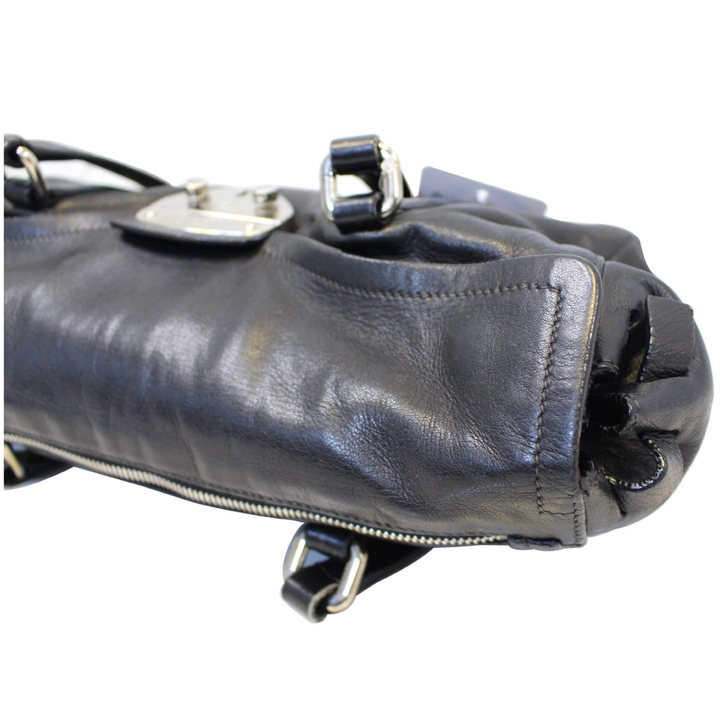 Prada Black Lambskin Leather Shoulder Bag