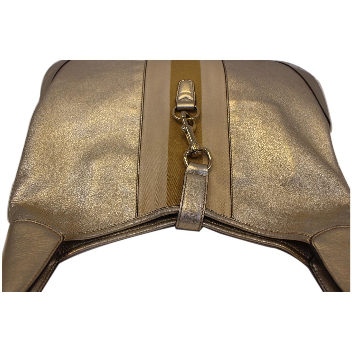 GUCCI Web Jackie O Bouvier Medium Leather Hobo Bag