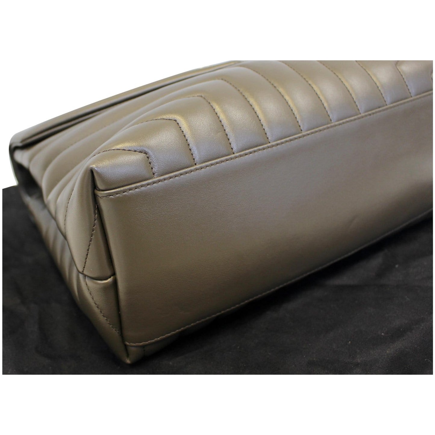 YVES SAINT LAURENT Matelasse Loulou Monogram Calfskin Shoulder Bag Grey