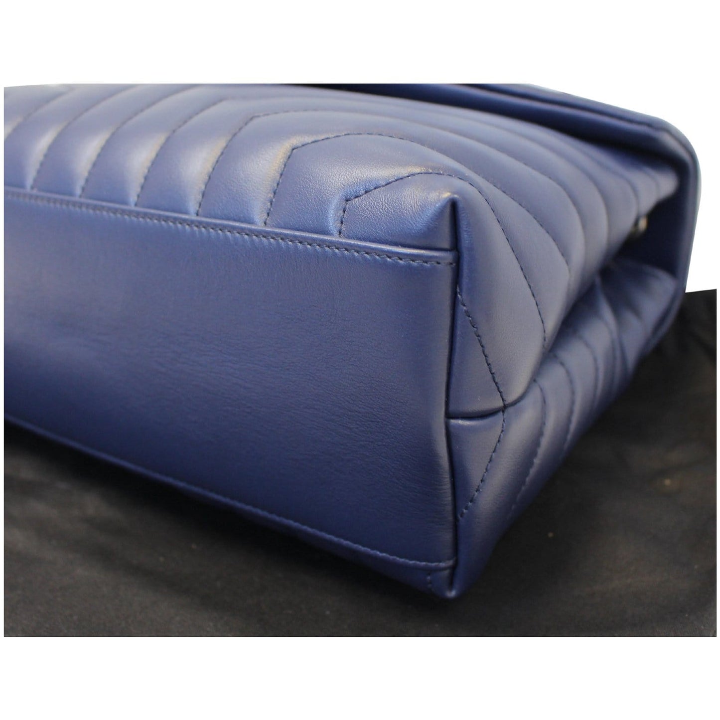 YVES SAINT LAURENT Matelasse Loulou Monogram Calfskin Shoulder Bag Blue