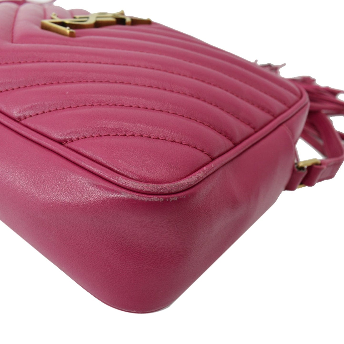 YVES SAINT LAURENT Lou Leather Camera Crossbody Bag Pink