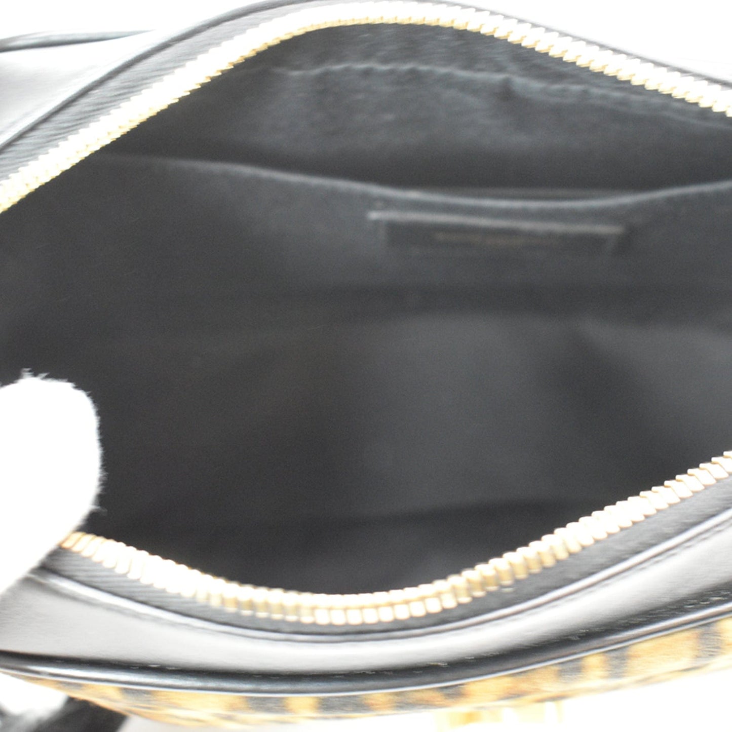 YVES SAINT LAURENT Lou Camera Leopard-Print Leather Crossbody Bag Black