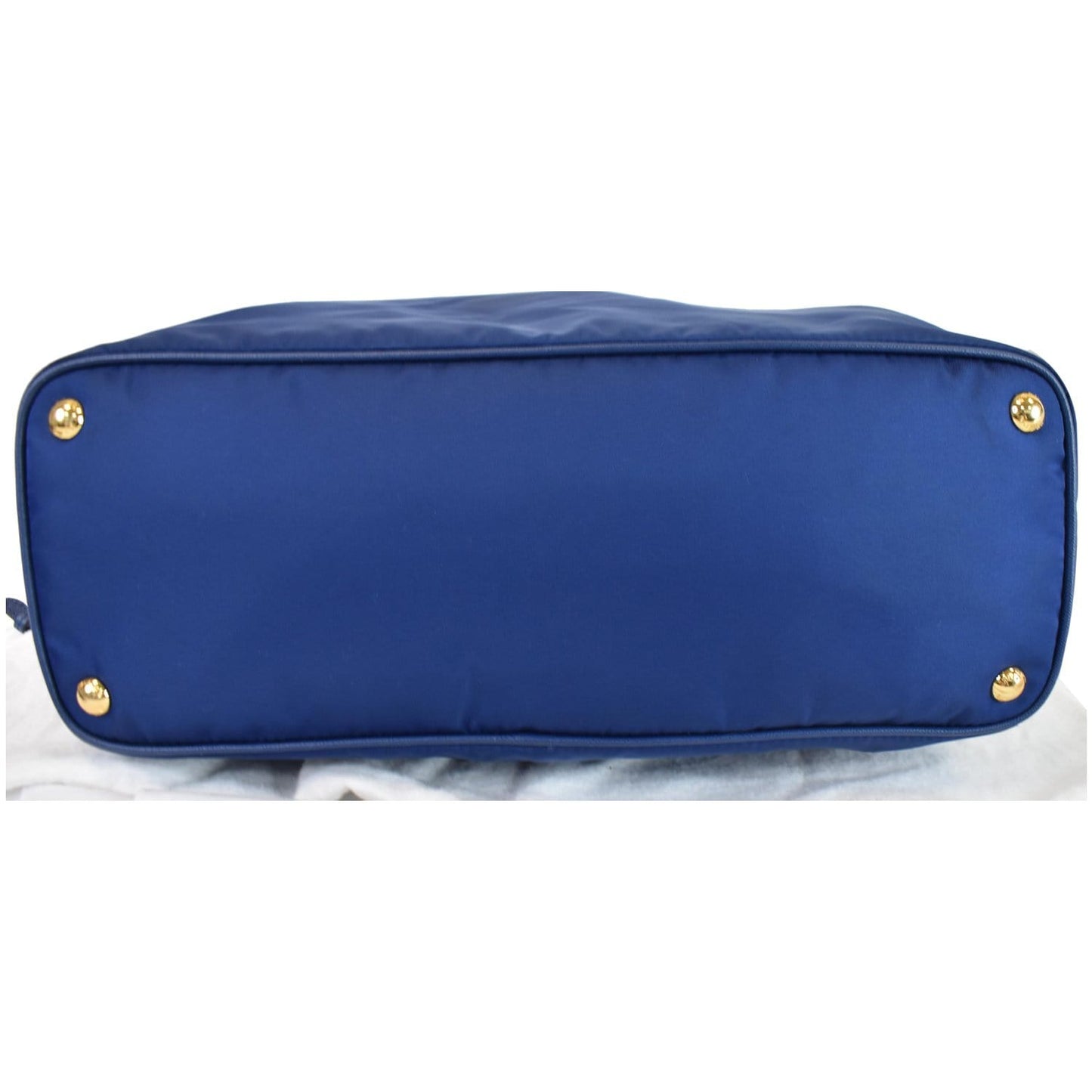 PRADA Tessuto Nylon Saffiano Leather Tote Bag Blue