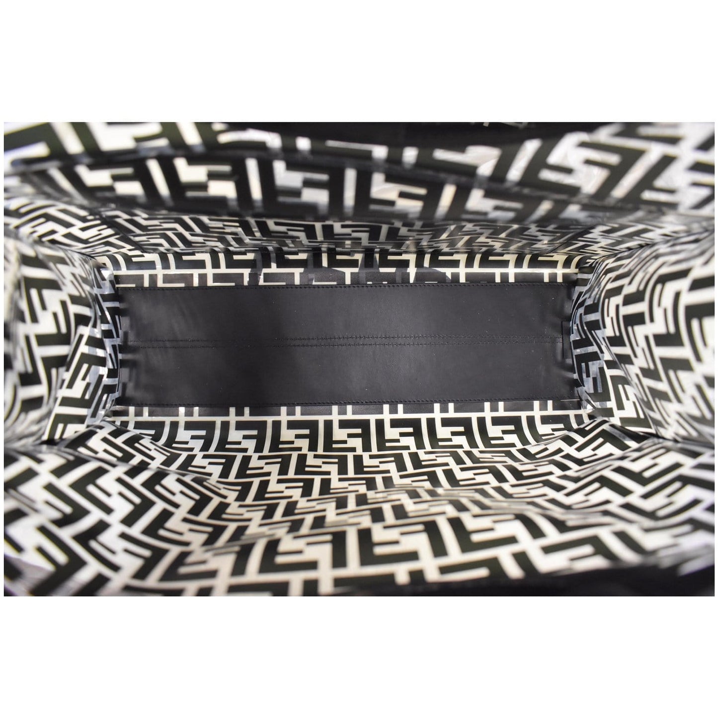 FENDI Runaway Shopper Medium TPU FF Leather Tote Bag Black