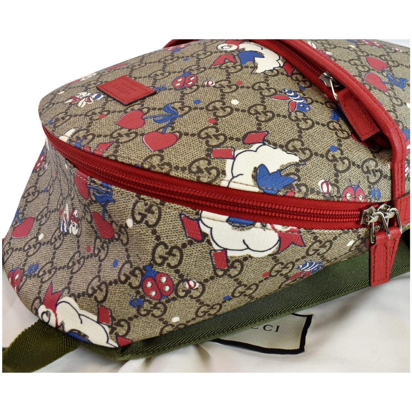 GUCCI Children's Duck Printed GG Coated Canvas Backpack Biege