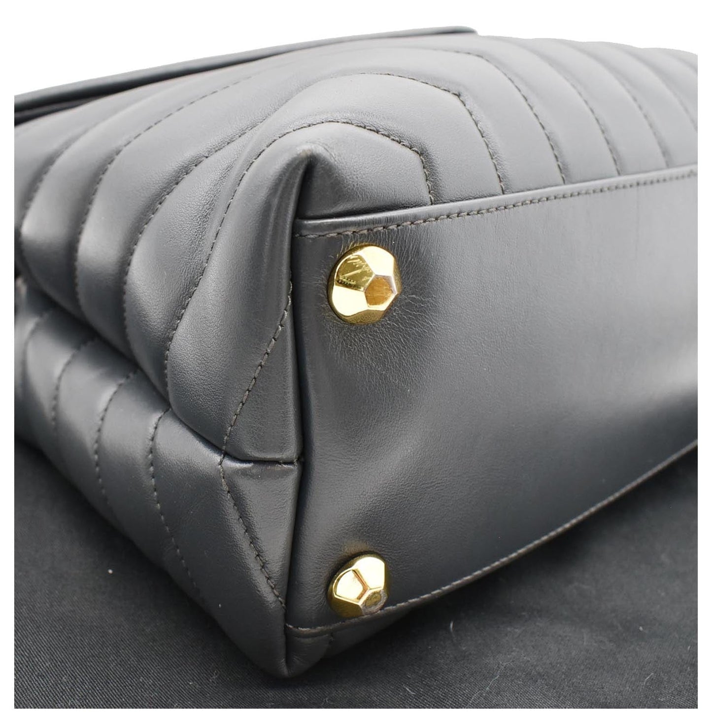 YVES SAINT LAURENT Medium Loulou Matelasse Leather Chain Shoulder Bag Dark Smog