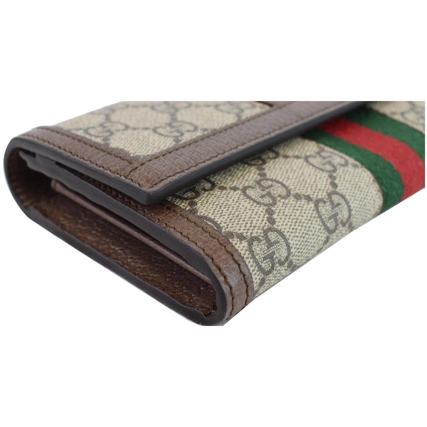 GUCCI Ophidia GG Continental Supreme Canvas Wallet Beige 523153