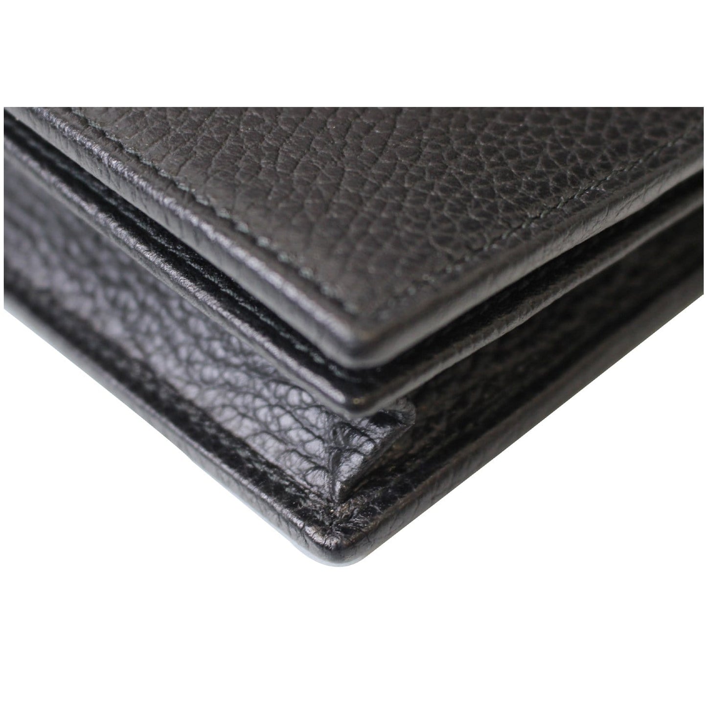 GUCCI Textured Leather Swing Crossbody Clutch Bag Black 368231