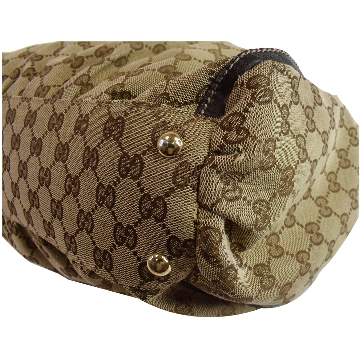 GUCCI GG Canvas Gold D Ring Tote Bag Beige/Ebony 190248