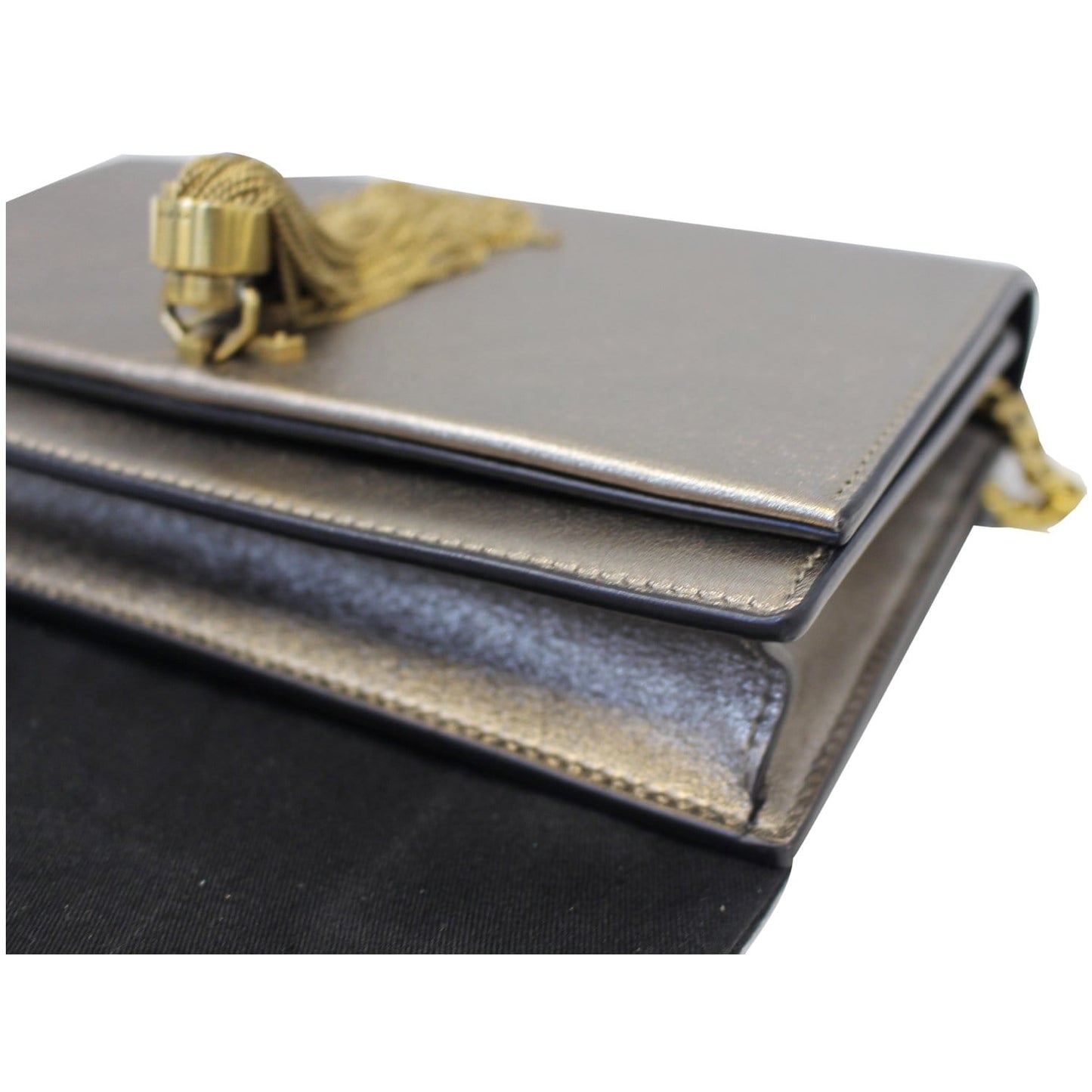 YVES SAINT LAURENT Small Kate Tassel Leather Shoulder Crossbody Bag Gold