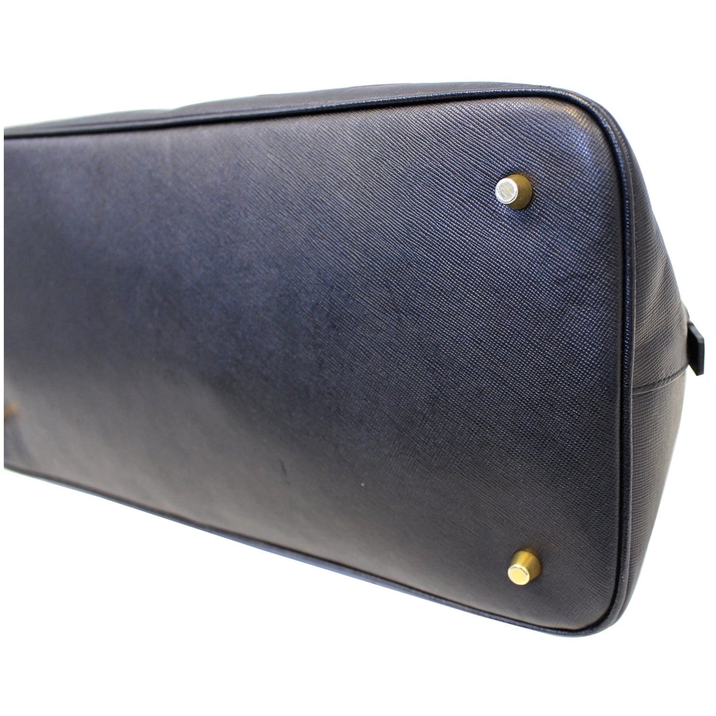 PRADA Saffiano Dome Black Leather Satchel Bag