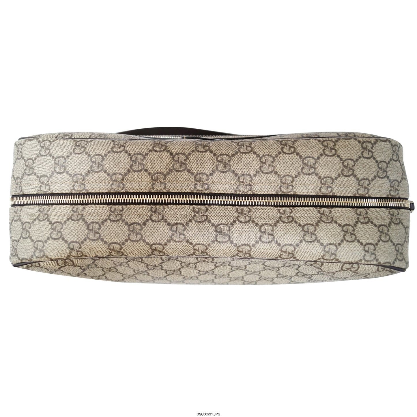 GUCCI Men's Beige/Ebony GG Plus Coated Canvas Messenger Crossbody Bag 211107