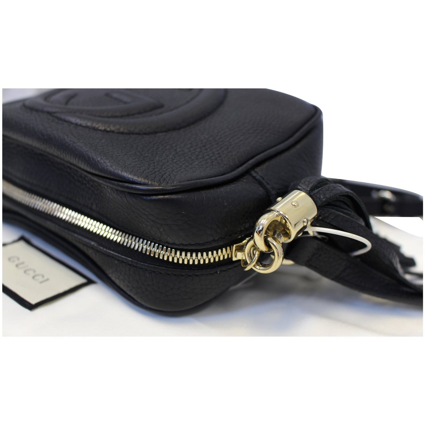 GUCCI Soho Disco Black Leather Crossbody Bag 308364