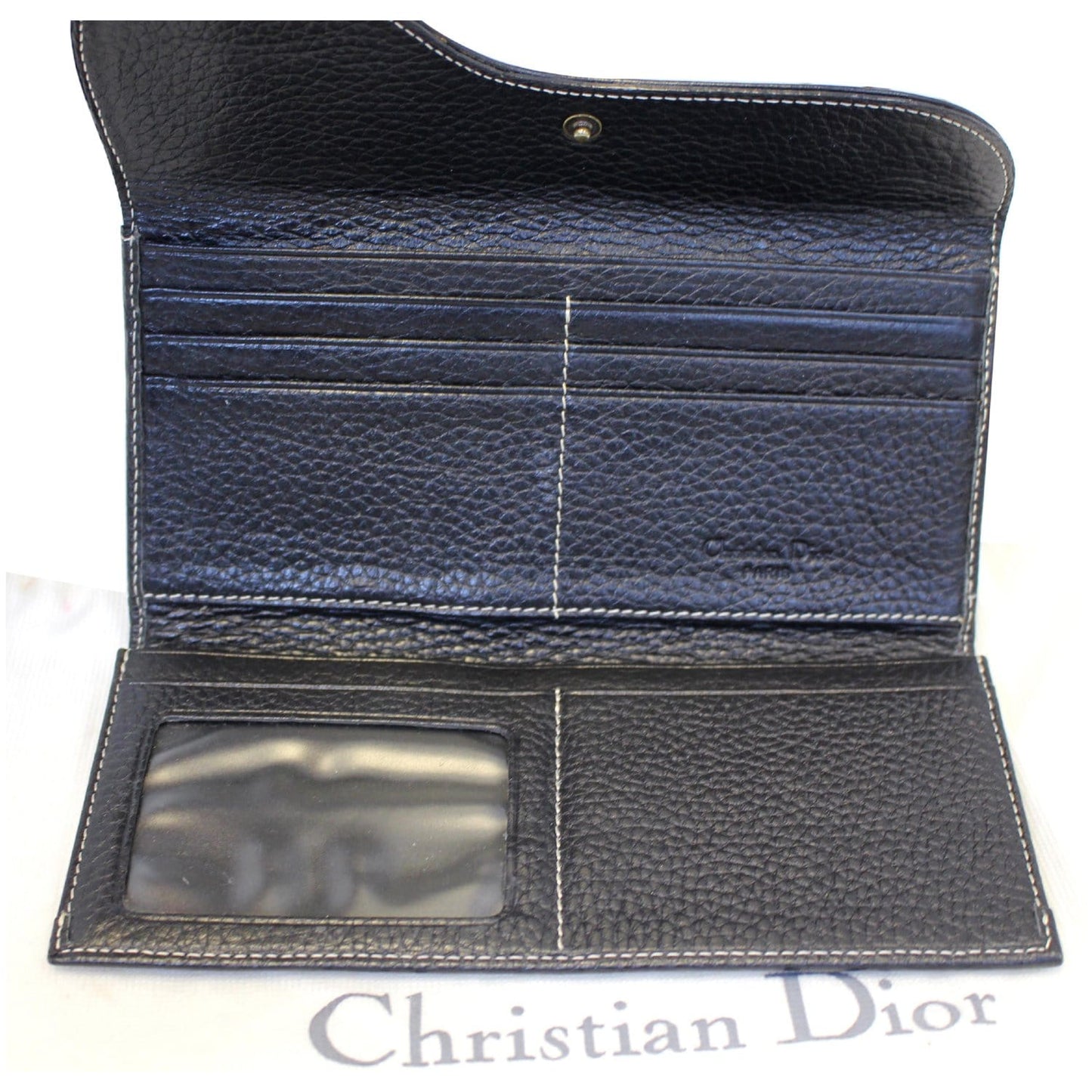 CHRISTIAN DIOR Saddle Leather Wallet Black