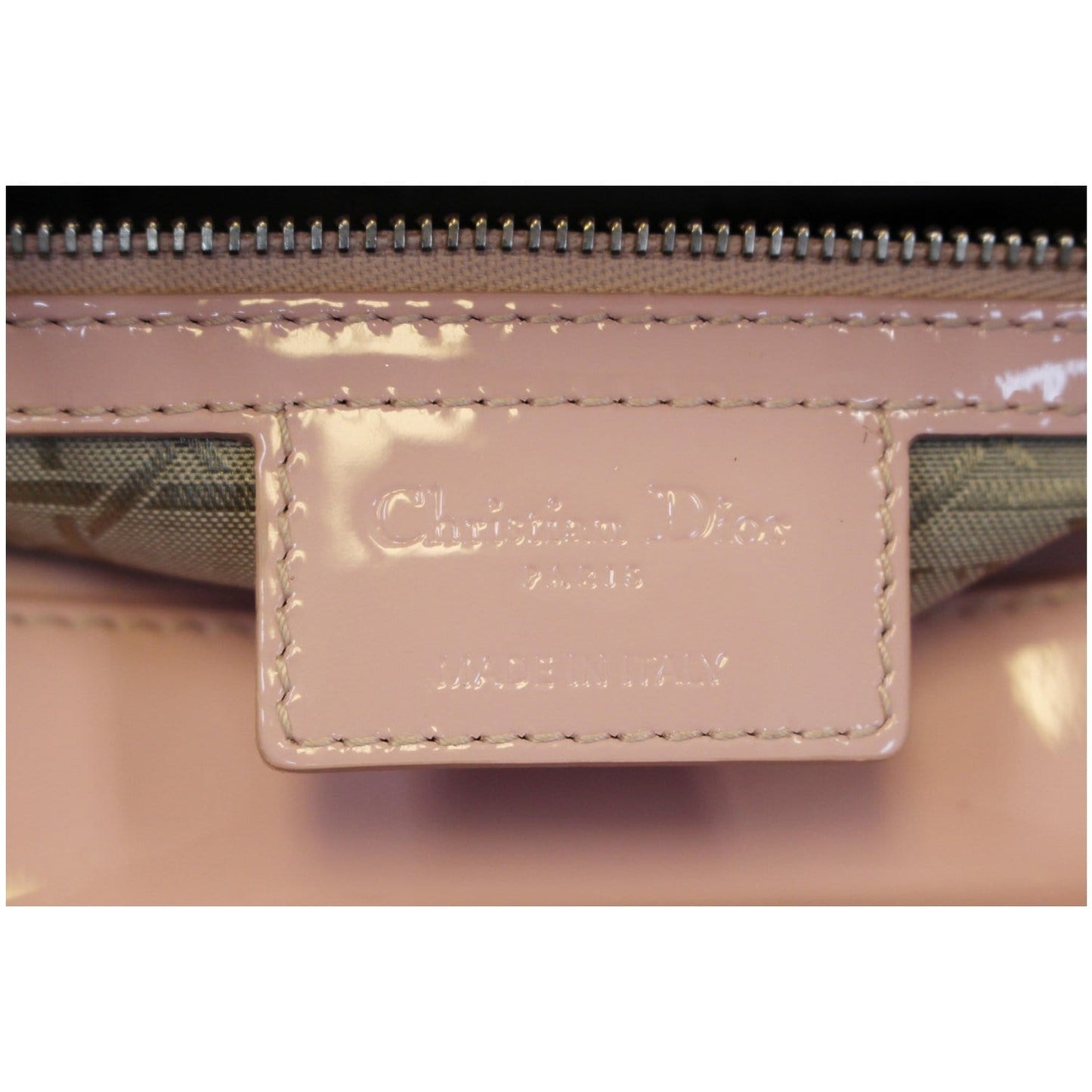 CHRISTIAN DIOR Quilted Patent Leather Lady Dior Large Shoulder Bag Pink