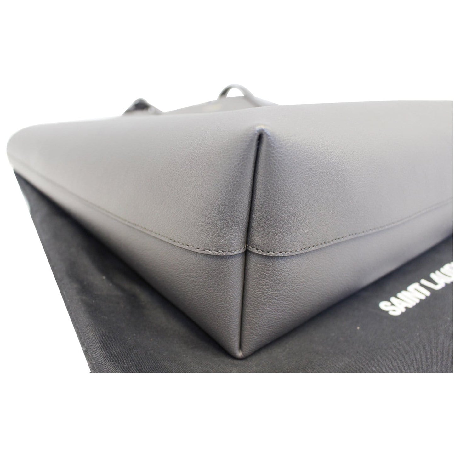 Yves Saint Laurent Leather Shopping Tote Bag Grey