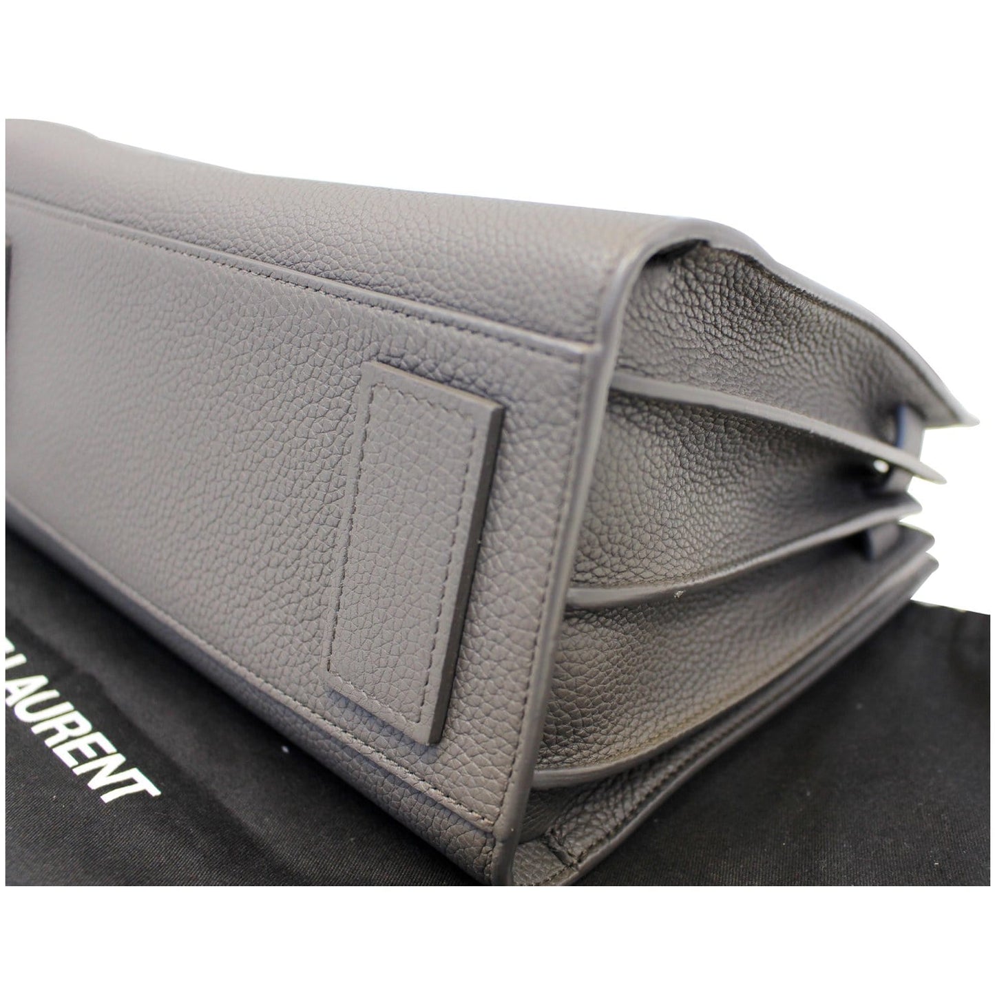 YVES SAINT LAURENT Sac de Jour Small Grained Leather Shoulder Bag Grey