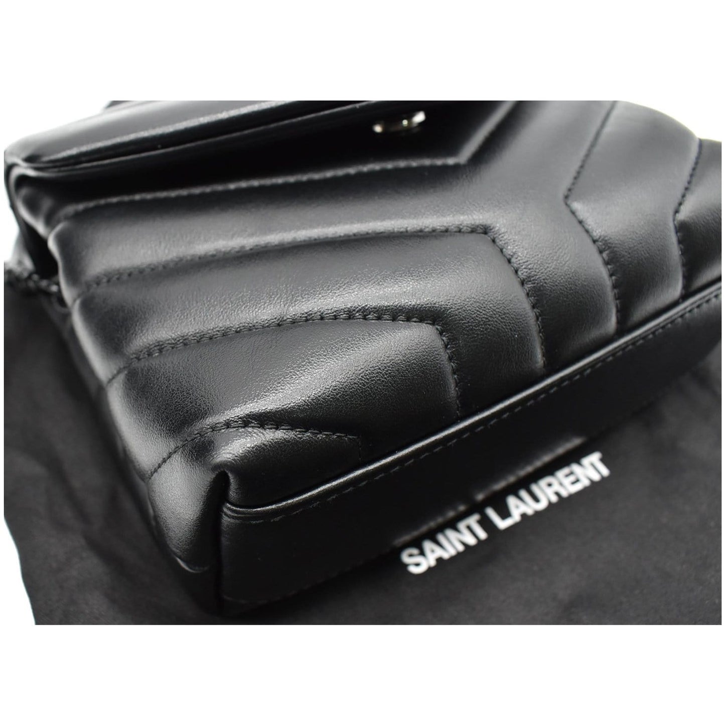 YVES SAINT LAURENT Loulou Toy Matelasse Leather Crossbody Bag Black