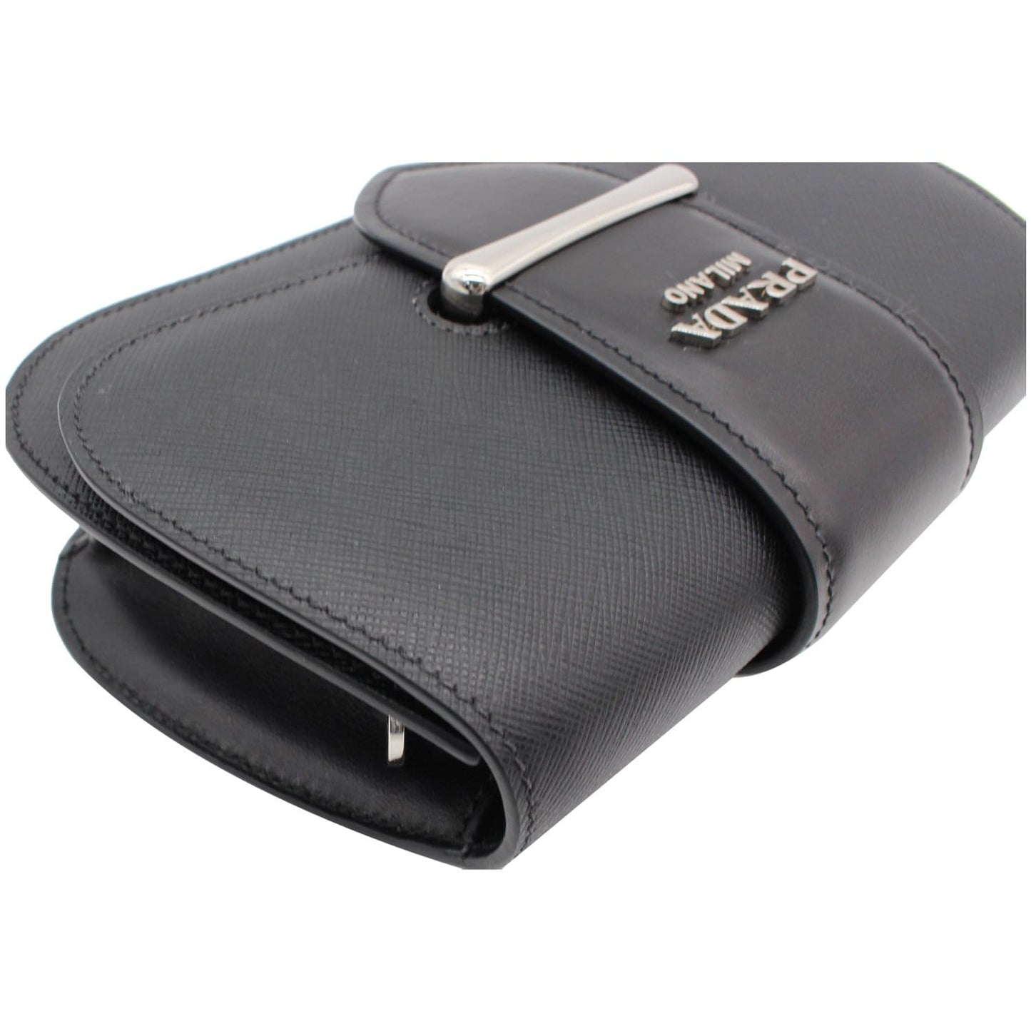 PRADA City Sidonie Small Leather Crossbody Bag Black