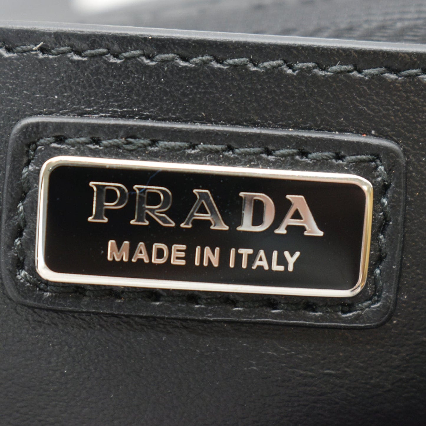 PRADA Re-Nylon Leather Shoulder Bag Black