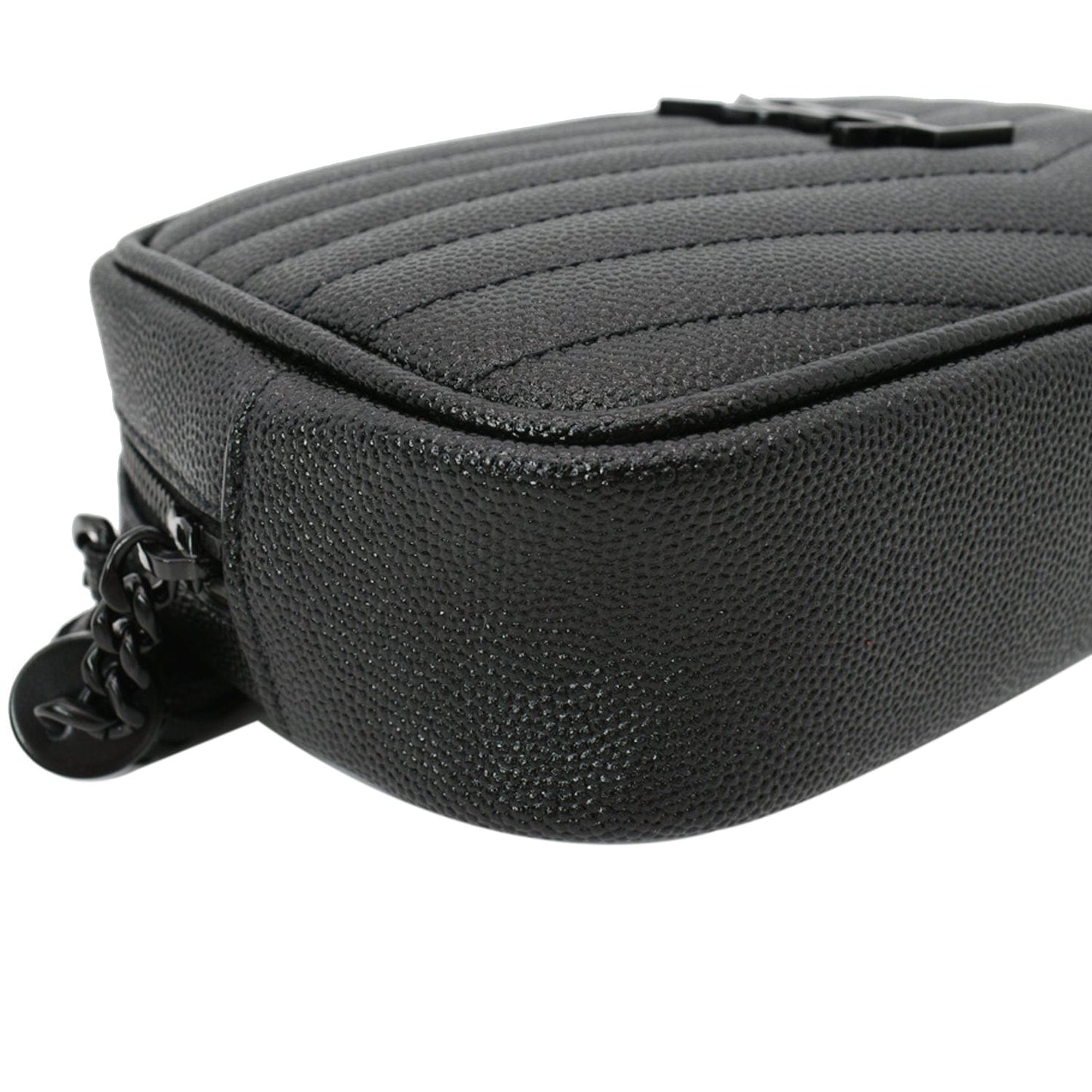 YVES SAINT LAURENT Mini Lou Leather Camera Crossbody Bag Black