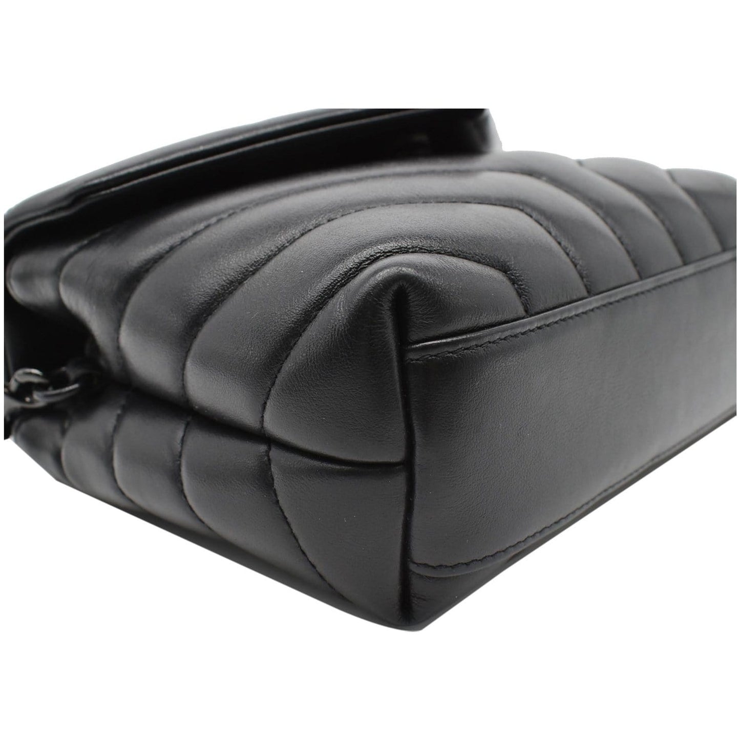YVES SAINT LAURENT Loulou Toy Matelasse Leather Crossbody Bag Black