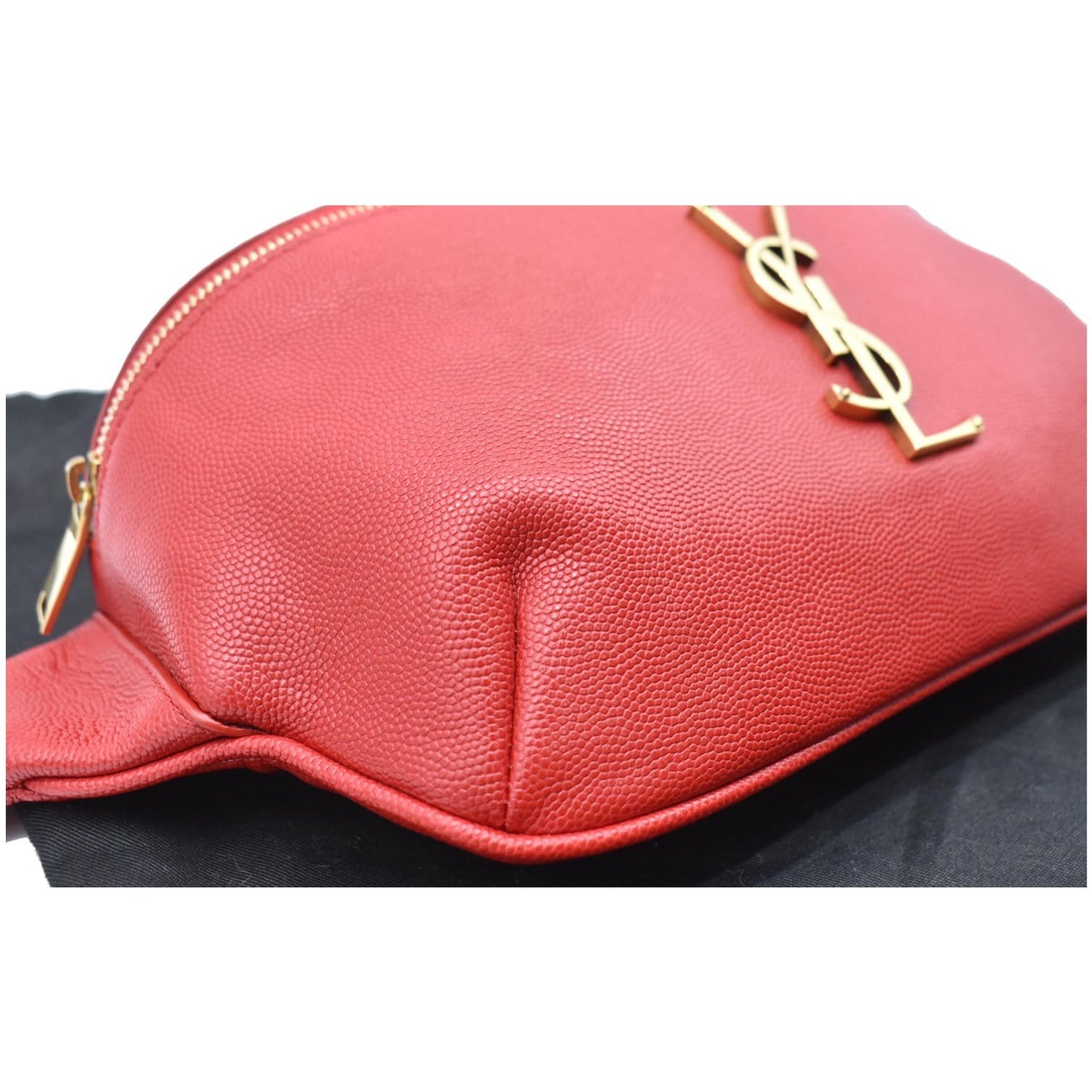 YVES SAINT LAURENT Classic Monogram Leather Belt Bag Red