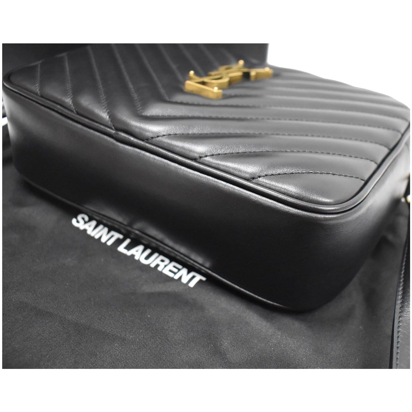 YVES SAINT LAURENT Lou Leather Camera Crossbody Bag Black