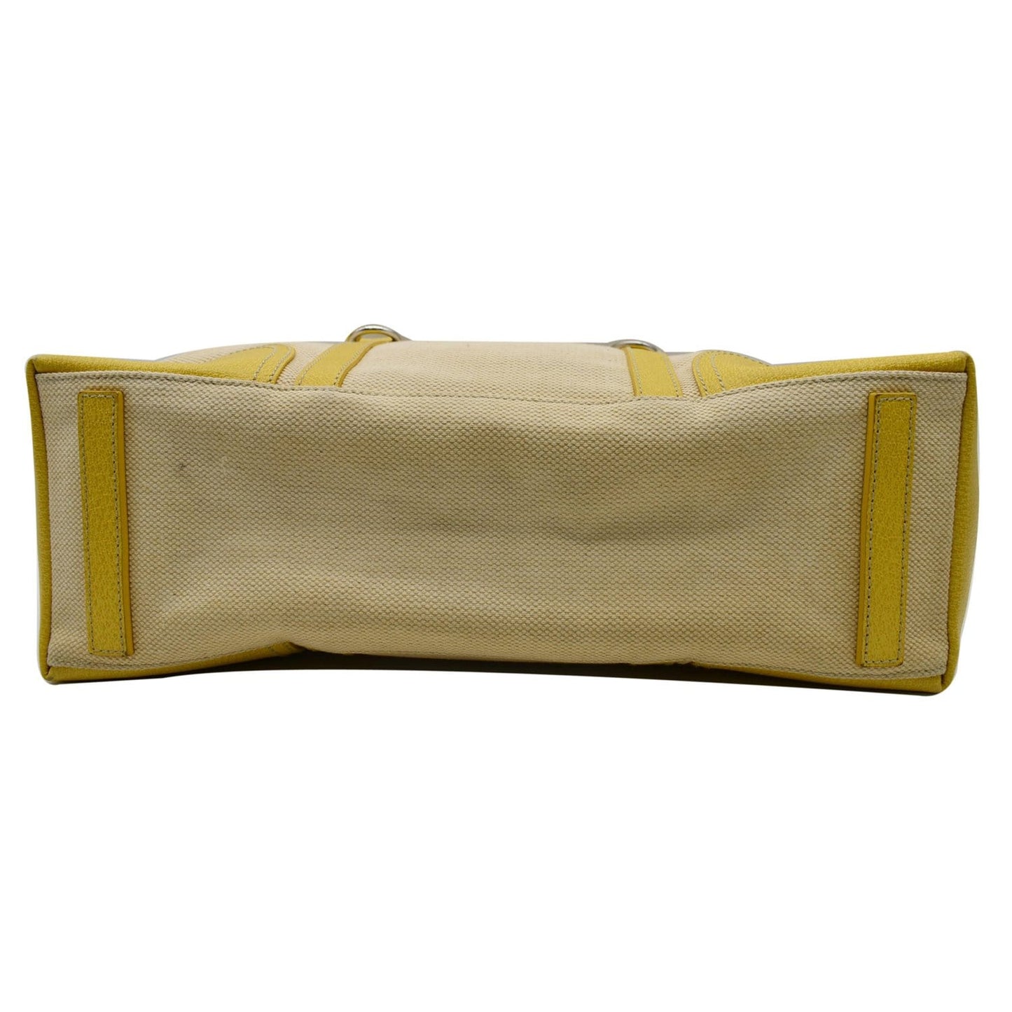 PRADA Fabric Canvas Leather Tote Bag Beige - 25% OFF