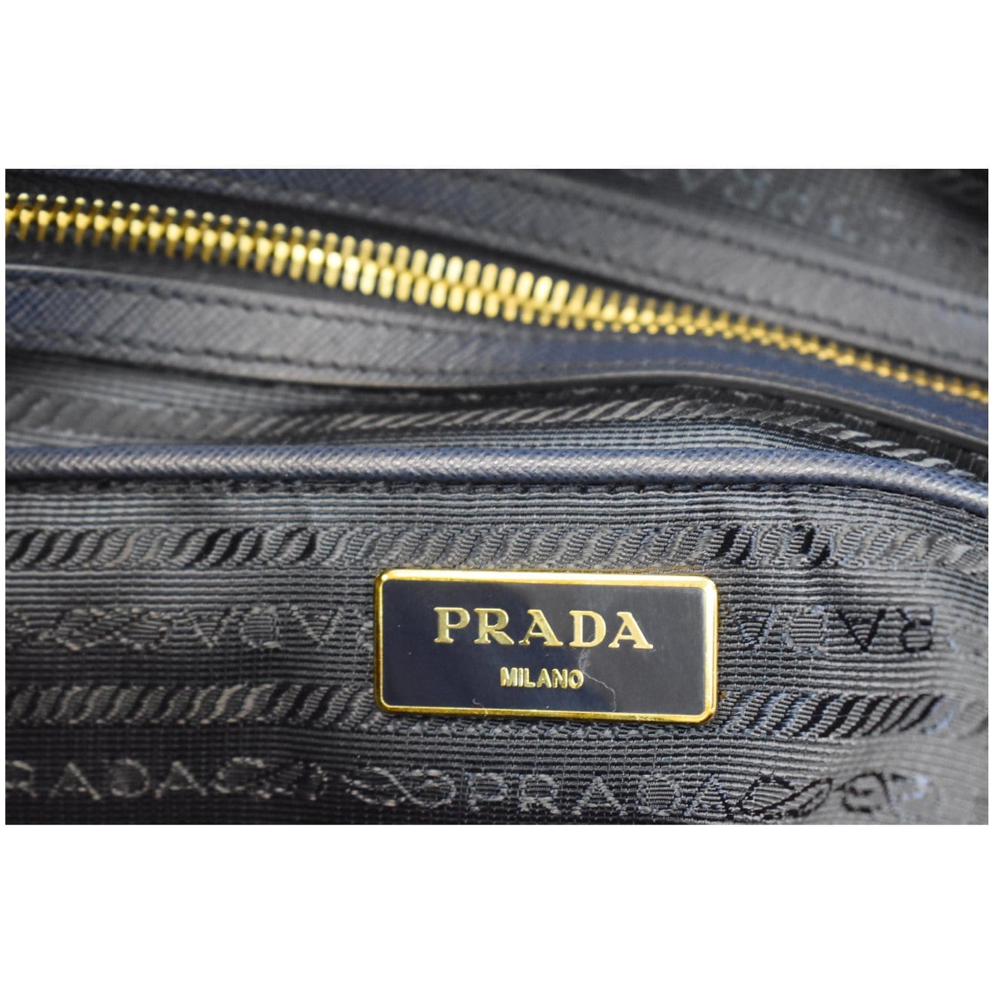 PRADA Tessuto Saffiano Nylon Tote Shoulder Bag Blue