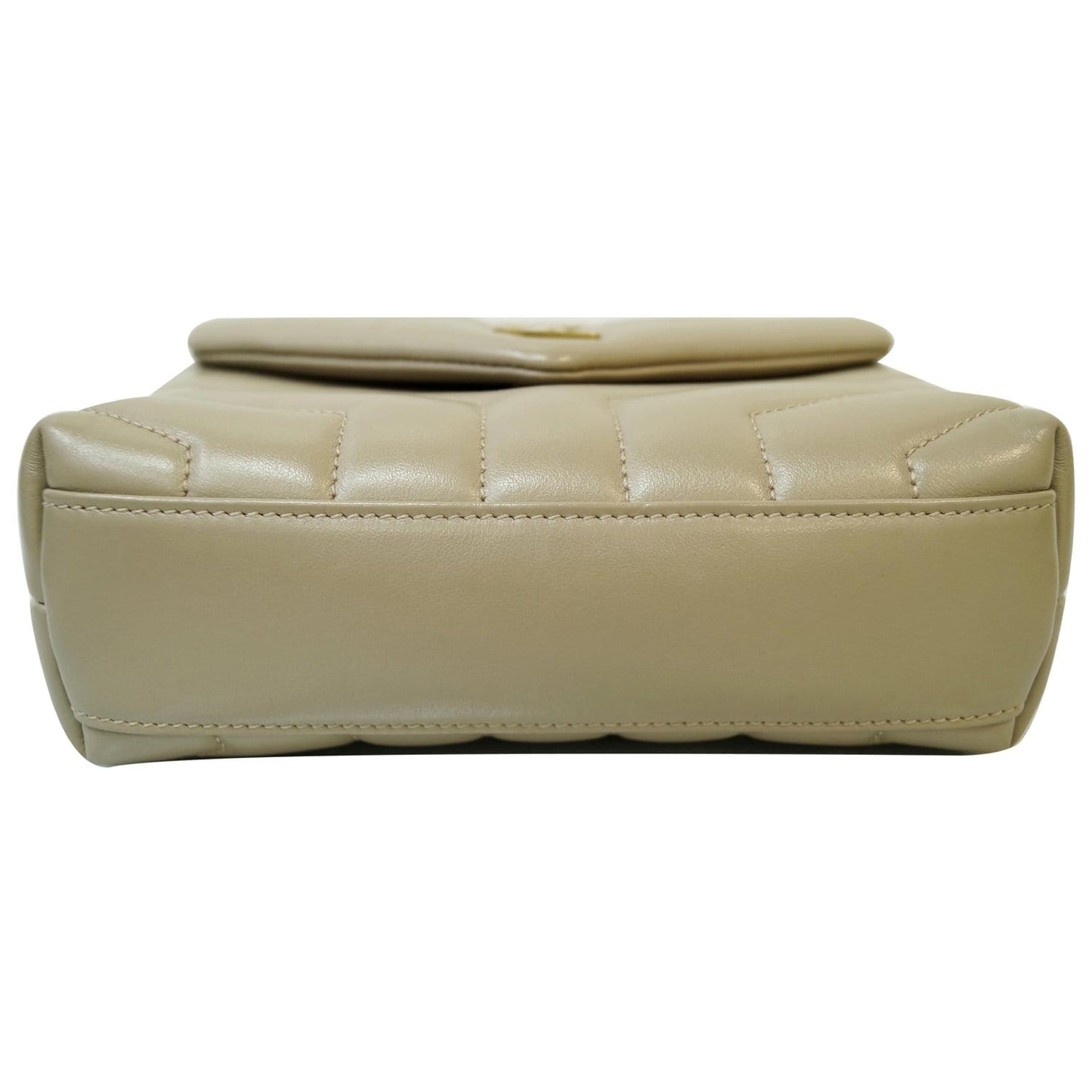 YVES SAINT LAURENT Matelasse Loulou Toy Calfskin Crossbody Bag Taupe