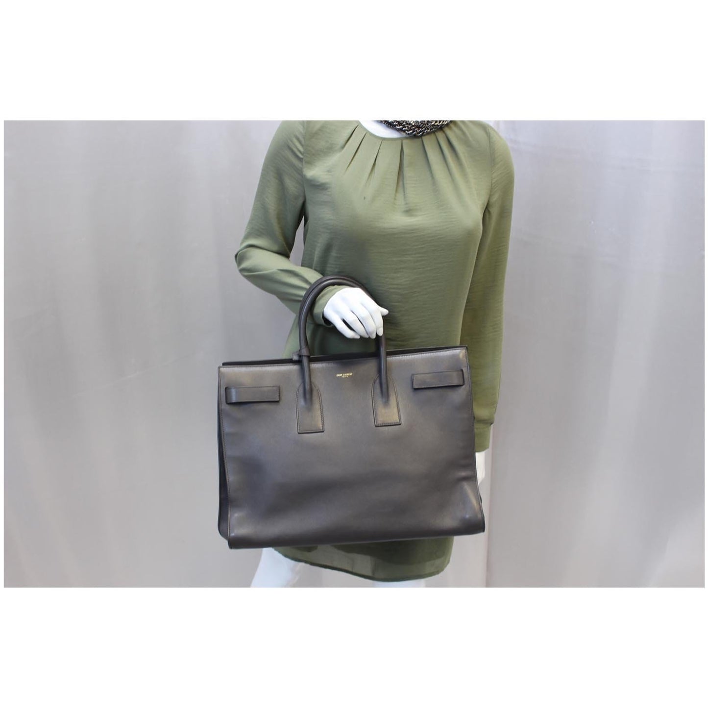 YVES SAINT LAURENT Sac de Jour Medium Calfskin Leather Satchel Bag - 15% OFF