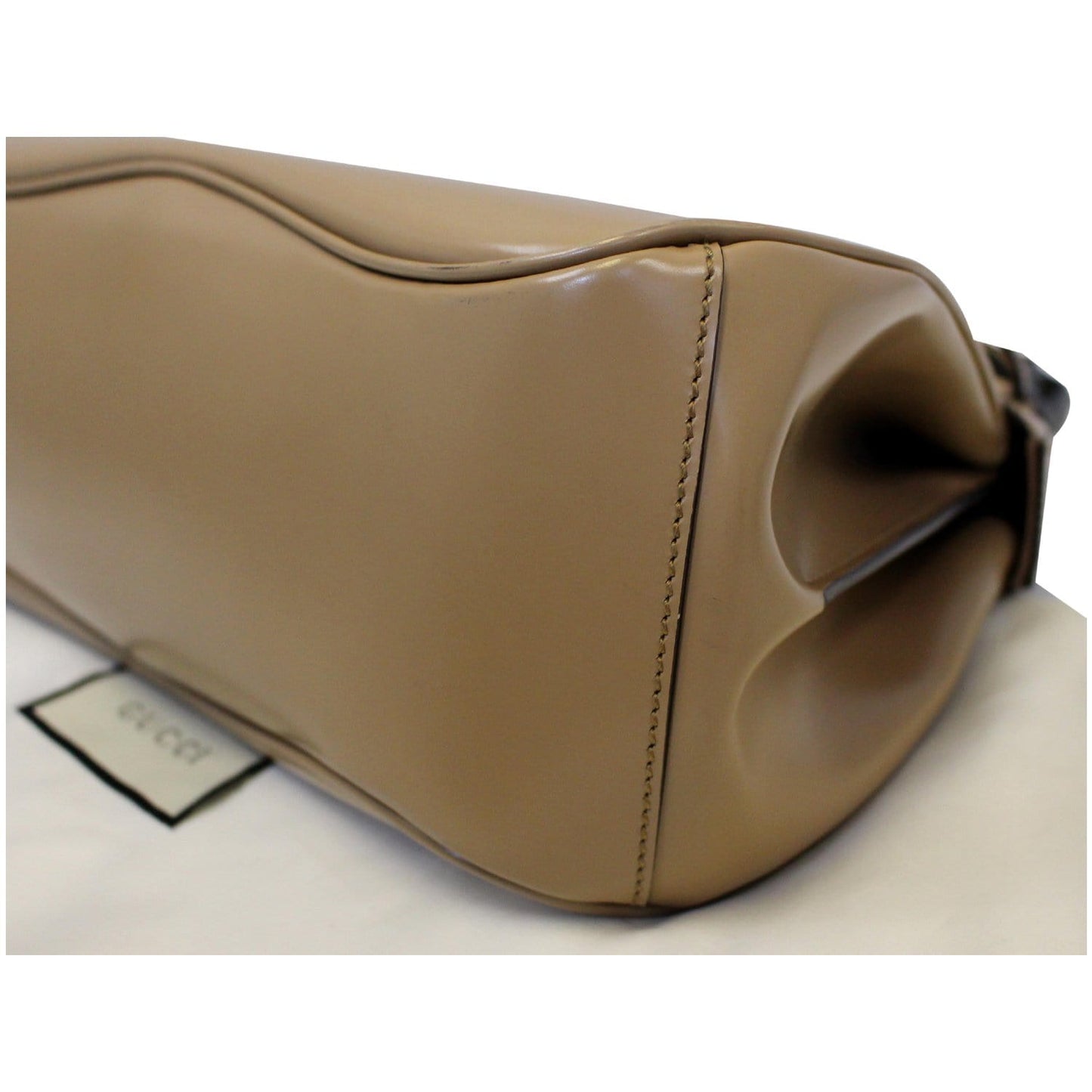 GUCCI Lady Lock Calfskin Bamboo Top Handle Bag Beige 331830