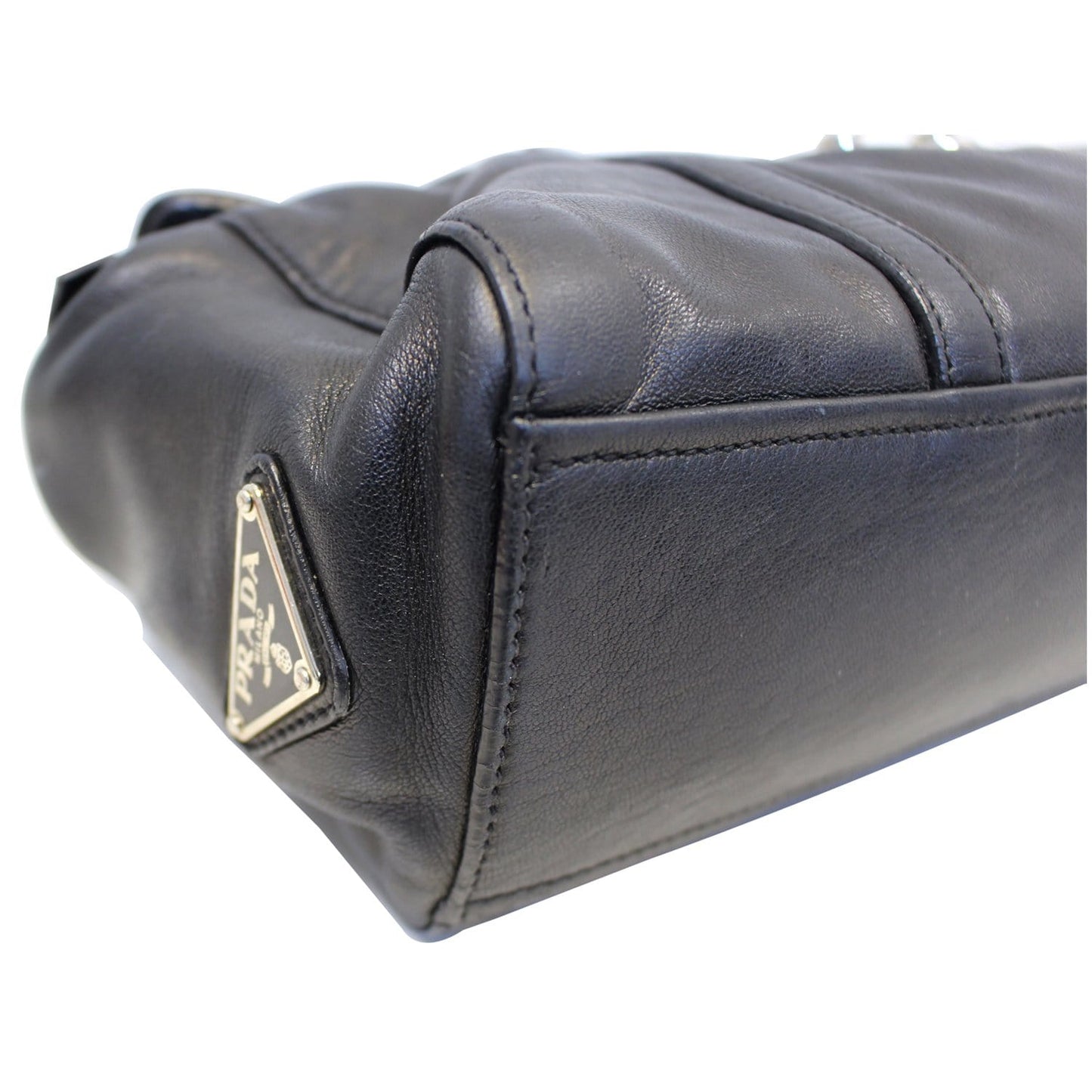 Prada Black Lambskin Leather Shoulder Bag