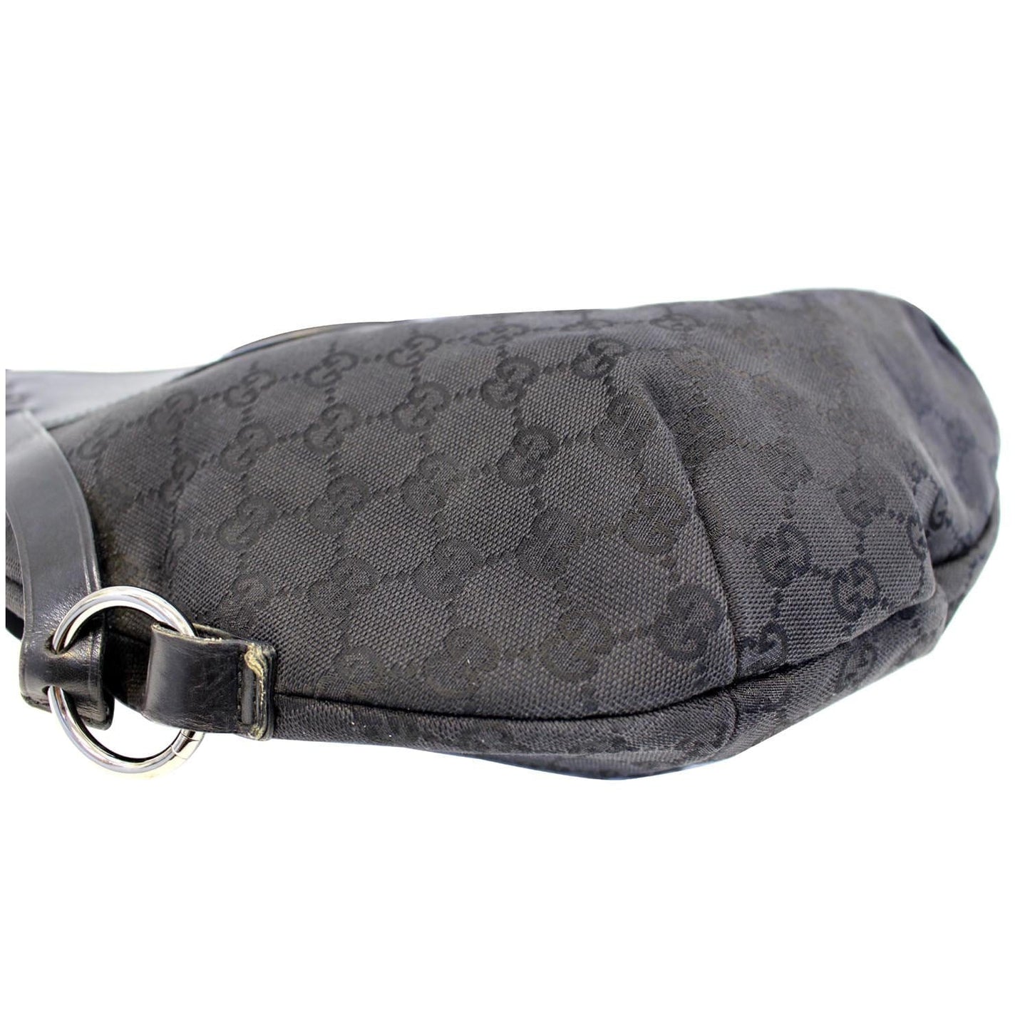 GUCCI GG Canvas Half Moon Hobo Bag Black