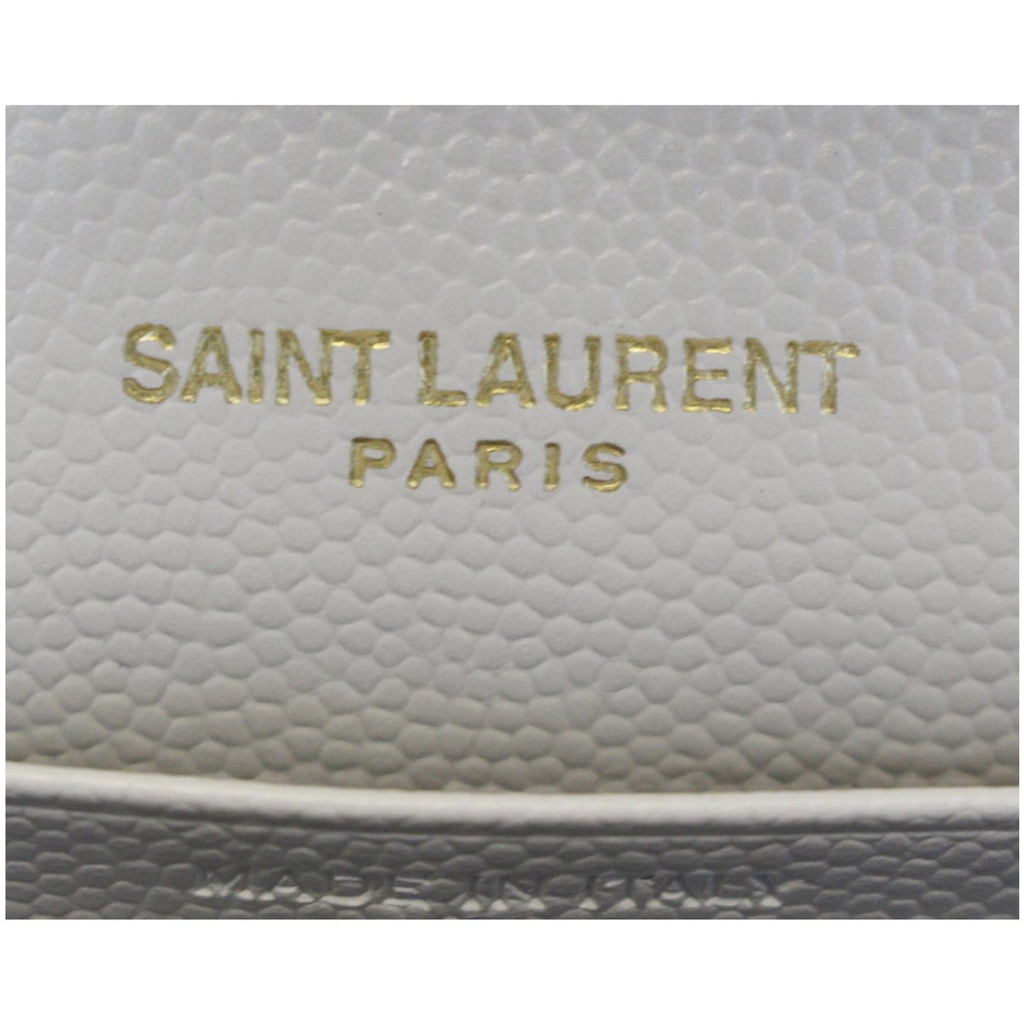 YVES SAINT LAURENT Matelasse Chevron Grain De Poudre Envelope Chain Wallet White