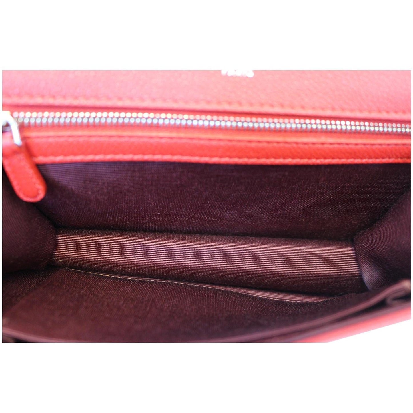 CHRISTIAN DIOR Diorama Flap Red Grained Leather Small Shoulder Bag