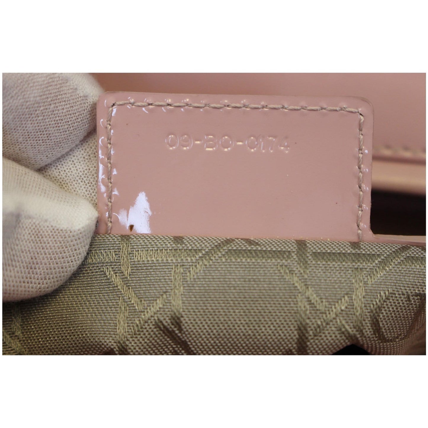 CHRISTIAN DIOR Quilted Patent Leather Lady Dior Large Shoulder Bag Pink