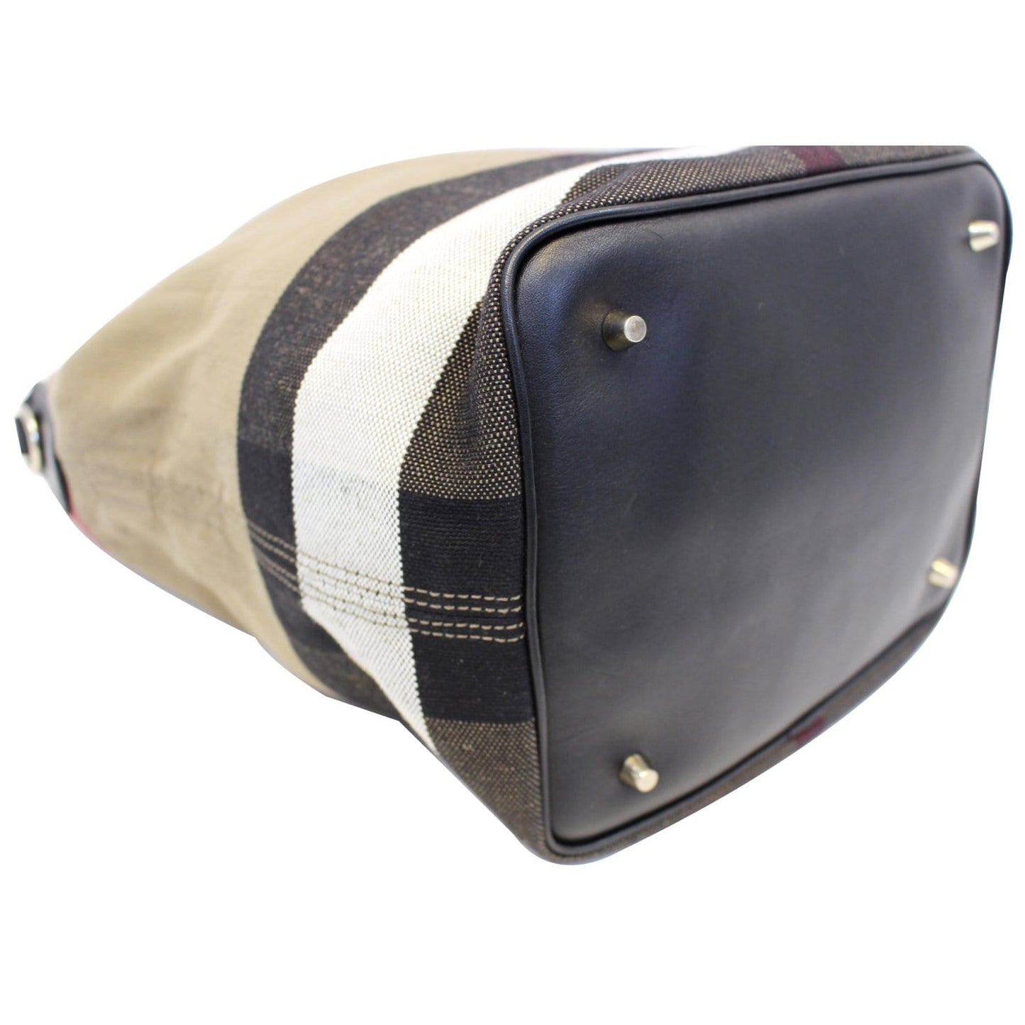 BURBERRY Ashby Medium Check Canvas Hobo Bag