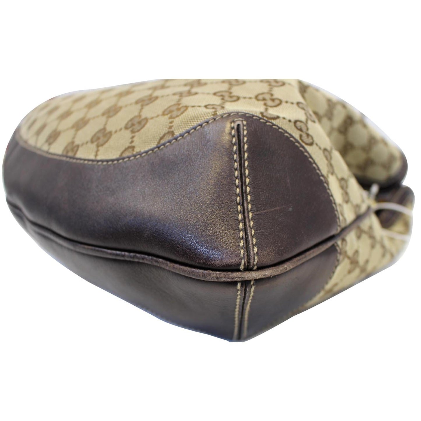 GUCCI GG Canvas Peggy Medium Bamboo Top Handle Bag Brown