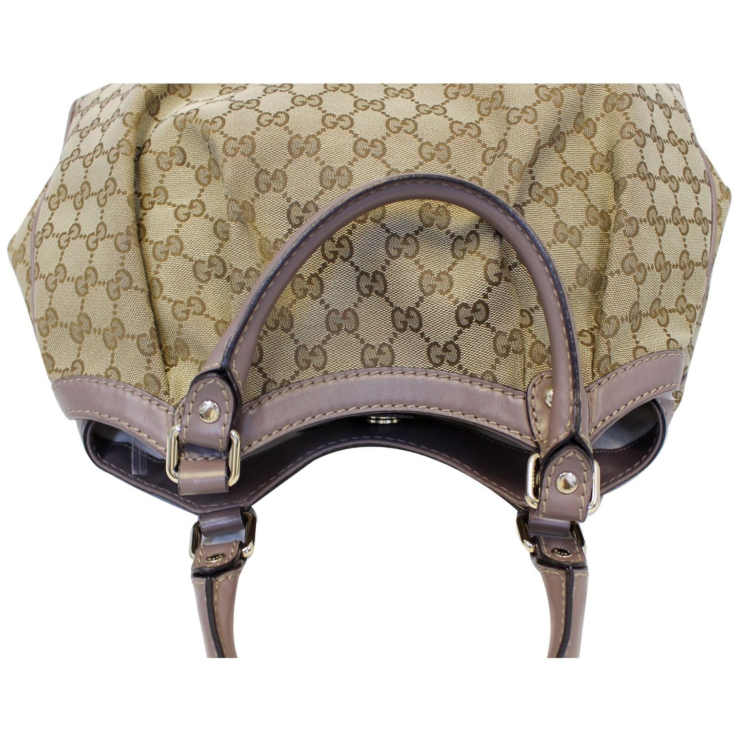 GUCCI Sukey Medium  GG Canvas Tote Bag Beige 211944