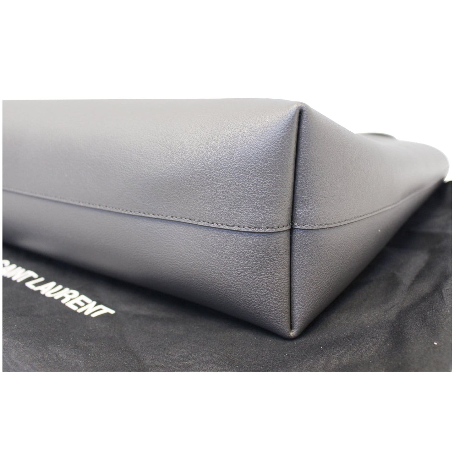 Yves Saint Laurent Leather Shopping Tote Bag Grey